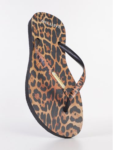 Chinelo Animal Print Rafitthy Feminino PRETO