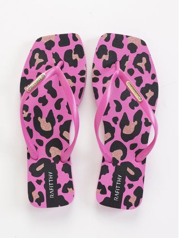 Chinelo Animal Print Rafitthy Feminino ROSA