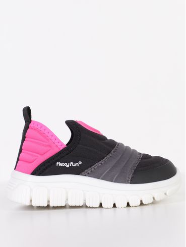 Tênis Flexyfun Novopé Infantil Para Menina - PRETO/PINK