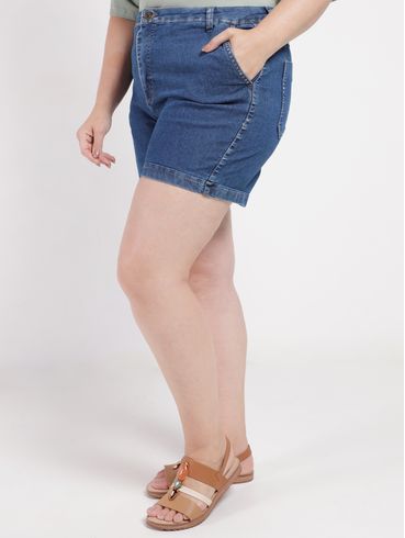 Short Jeans Sawary Plus Size Feminino AZUL