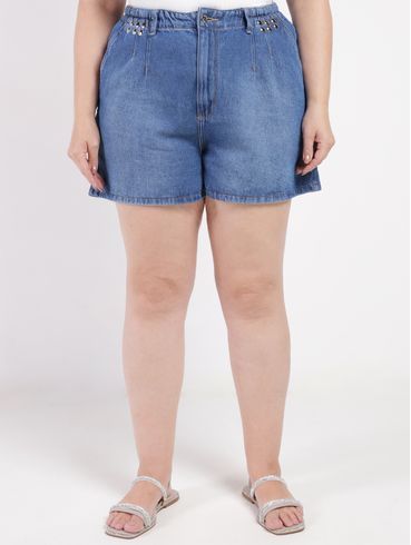 Short Jeans Plus Size Feminino AZUL