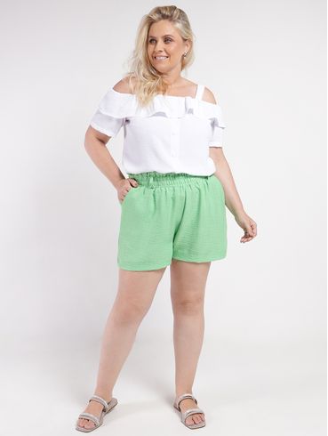 Short Clochard Plus Size Feminino VERDE