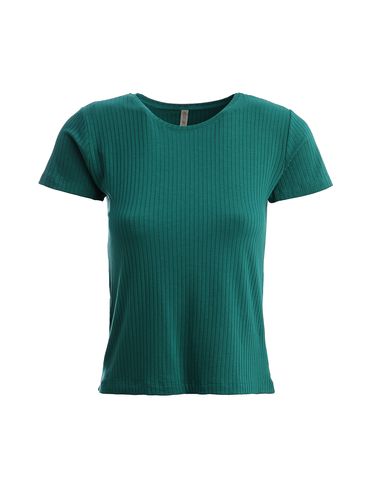 Blusa Manga Curta Canelada Feminina VERDE