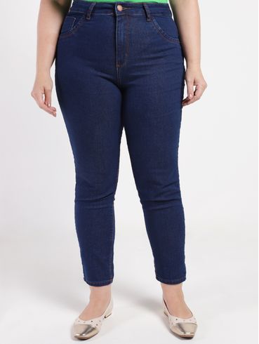 Calça Cigarrete Pisom Plus Size Feminina AZUL