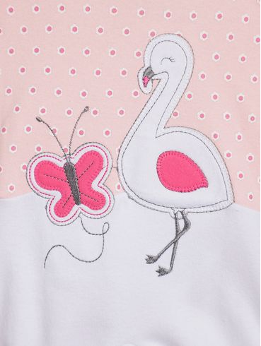 Macacão Infantil Para Bebê - ROSA/BRANCO