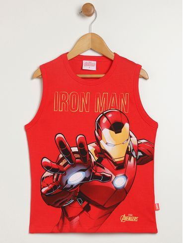 Camiseta Regata Avengers Infantil Para Menino - VERMELHO