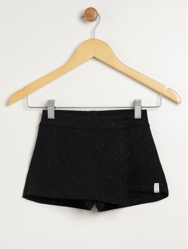 Short Saia Infantil Para Menina - PRETO