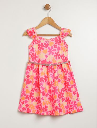 Vestido Crepe Infantil Para Menina - PINK