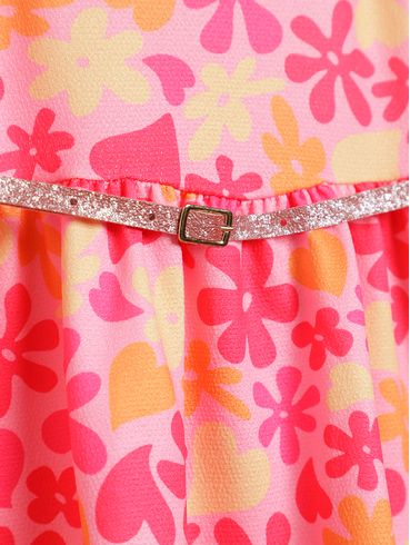 Vestido Crepe Infantil Para Menina - PINK