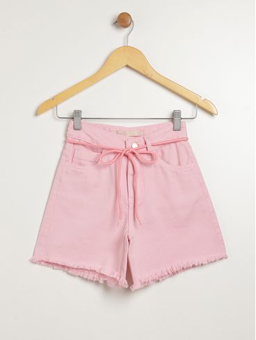 Short Sarja Juvenil Para Menina - ROSA