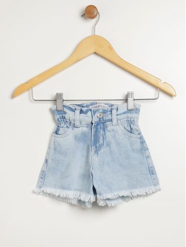 Short Jeans Clochard Infantil Para Menina - AZUL