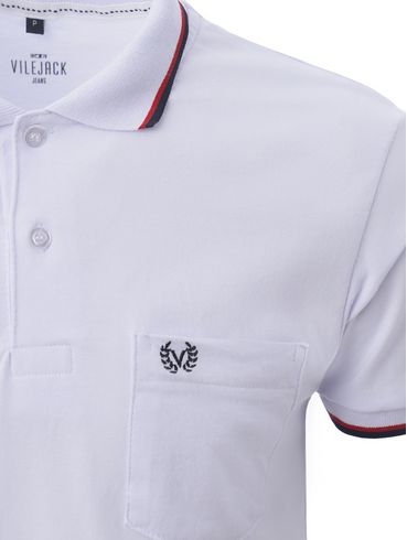 Polo Manga Curta Vilejack Masculina BRANCO