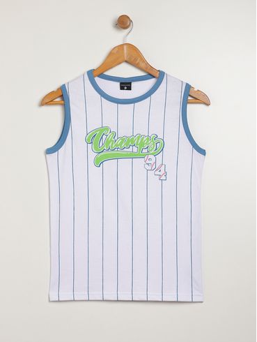 Camiseta Regata Juvenil Para Menino - BRANCO