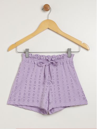 Short Malha Juvenil Para Menina - LILAS