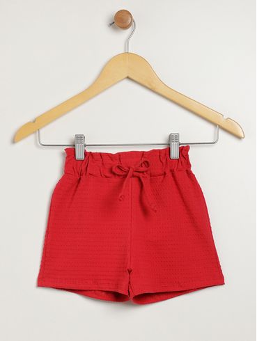 Short Clochard Infantil Para Menina - VERMELHO