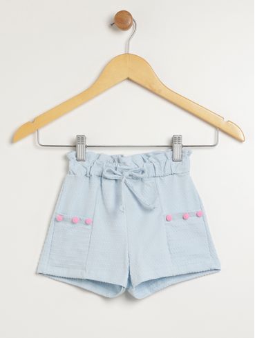 Short Clochard Infantil Para Menina - AZUL CLARO