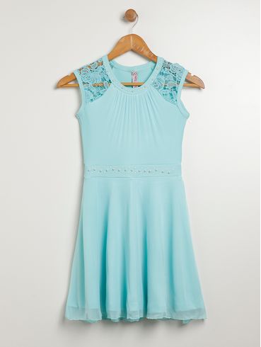 Vestido Juvenil Para Menina - AZUL