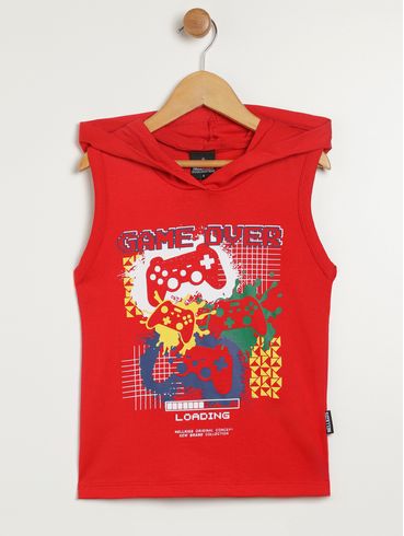 Camiseta Regata Infantil Para Menino - VERMELHO