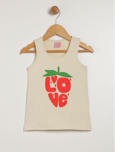 Blusa Regata Infantil Para Menina - BEGE