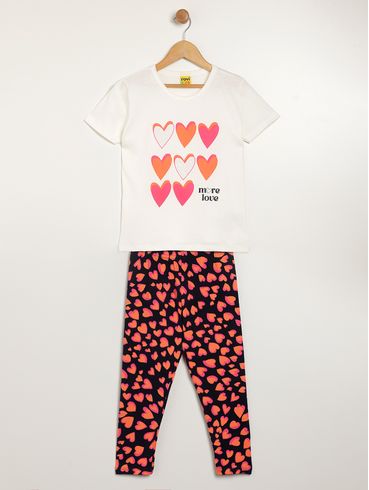 Conjunto Curto Infantil Para Menina - OFF WHITE