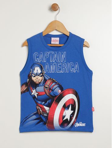 Camiseta Regata Avengers Infantil Para Menino - AZUL