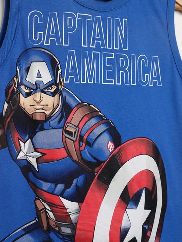 Camiseta Regata Avengers Infantil Para Menino - AZUL