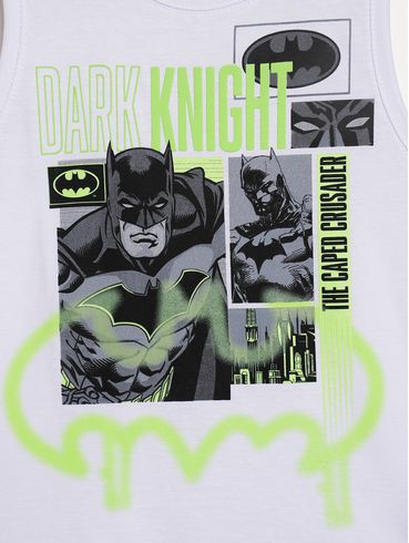 Camiseta Regata Batman Infantil Para Menino - BRANCO