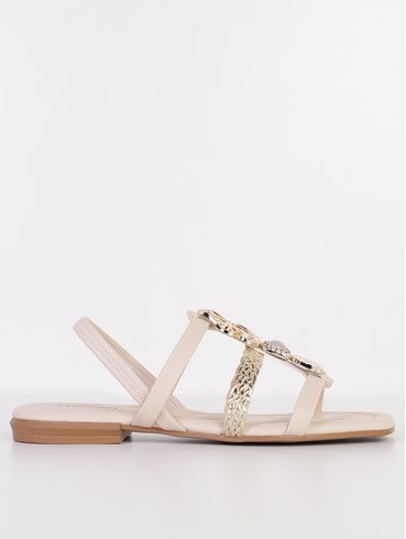 Sandália Mississipi Feminina OFF WHITE/DOURADO