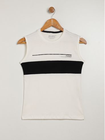Camiseta Regata Juvenil Para Menino - OFF WHITE