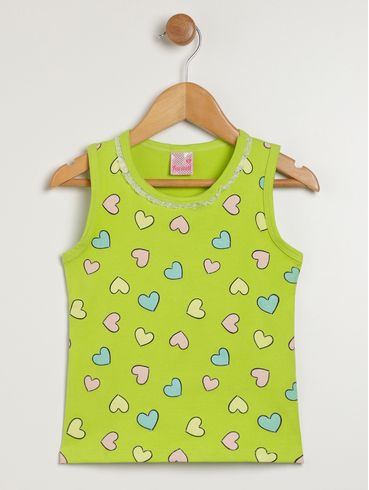 Blusa Regata Infantil Para Menina - VERDE