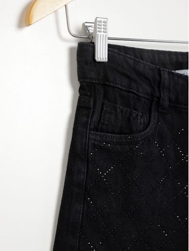 Short Jeans Juvenil Para Menina - PRETO