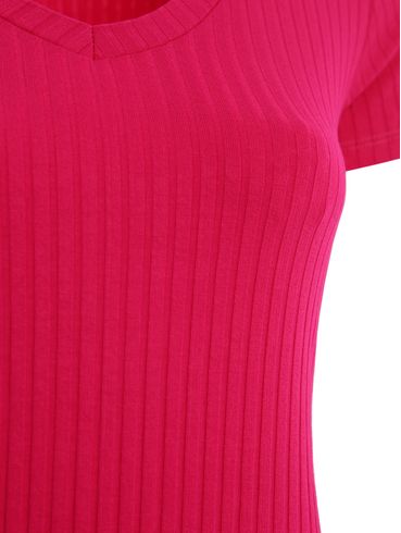 Vestido Médio Canelado Autentique Feminino ROSA