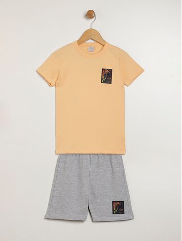 Conjunto Curto Infantil Para Menino - LARANJA