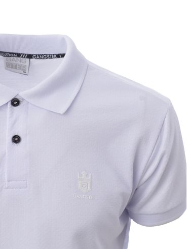 Polo Manga Curta Gangster Masculina BRANCO