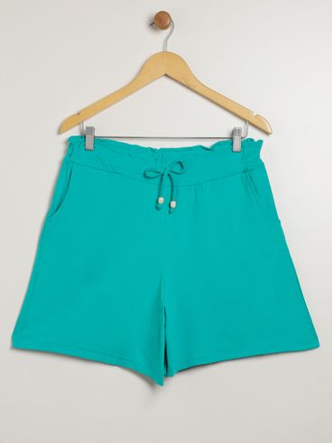 Short Malha Moletinho Plus Size Feminino VERDE