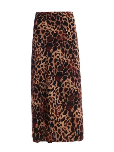 Saia Midi Godê Animal Print Feminina CARAMELO