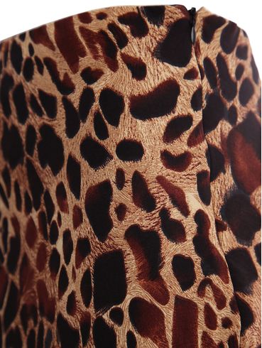 Saia Midi Godê Animal Print Feminina CARAMELO