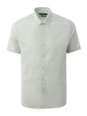 Camisa Slim Manga Curta Eletrón Masculina VERDE CLARO