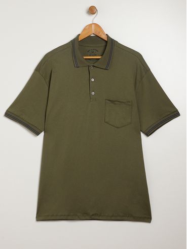 Polo Manga Curta Plus Size Masculina VERDE