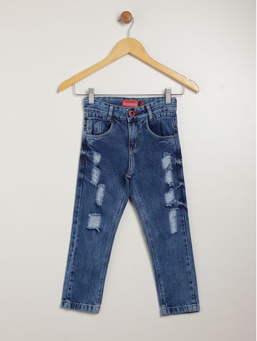 Calça Jeans Infantil Para Menino - AZUL