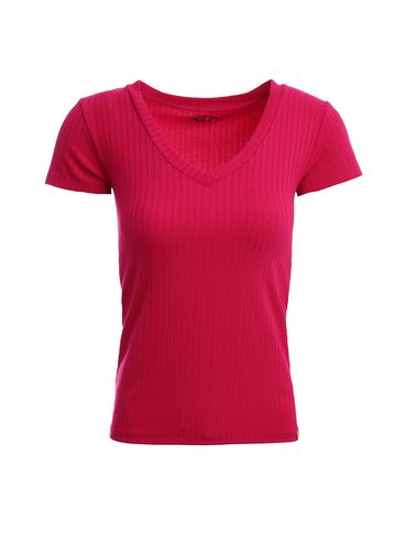 Blusa Manga Curta Canelada Autentique Feminina PINK