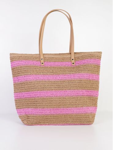 Bolsa de Praia Listrada Feminina ROSA