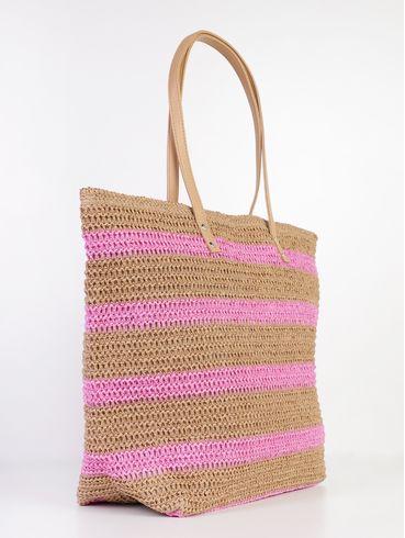 Bolsa de Praia Listrada Feminina ROSA