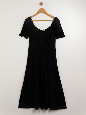 Vestido Longo Autentique Plus Size Feminino PRETO