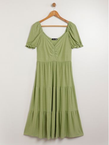 Vestido Longo Autentique Plus Size Feminino VERDE