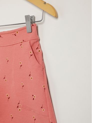 Short Malha Juvenil Para Menina - CORAL