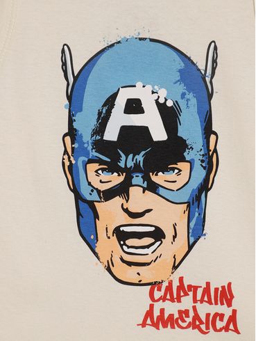 Camiseta Regata Marvel Infantil Para Menino - OFF WHITE