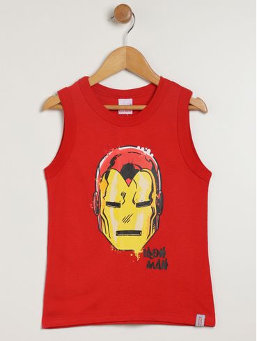 Camiseta Regata Marvel Infantil Para Menino - VERMELHO