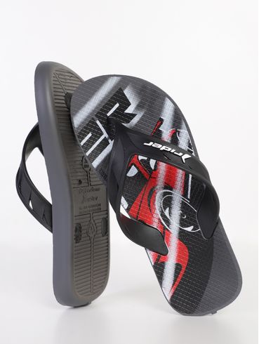 Chinelo Street Joy Rider Juvenil Para Menino - PRETO/VERMELHO