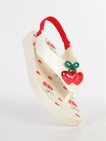 Chinelo Belle Baby Infantil Para Bebê Menina - BEGE/VERMELHO